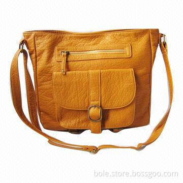 Ladies' Handbag with Gold Buckle Hardware Decoration, Made of PU Material